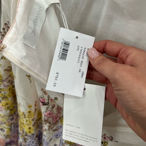 Zimmermann Womens Jude Linen Midi Dress, White - Picture 8 of 8